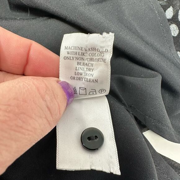 Coldwater Creek Blouse XS Tunic Long Sheer Sleeve Flowy Chiffon Career Travel - Picture 12 of 12